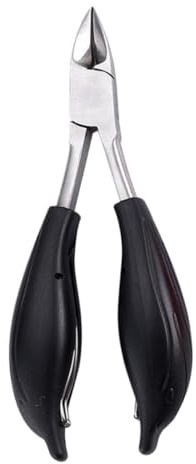 HAKIDZEL Doppelfeder-nagelknipser mit Delfin-design Nagelschneidewerkzeug für Einfaches Entfernen von Eingewachsenen Nägeln und Nagelhaut Ergonomisches Design Schwarz