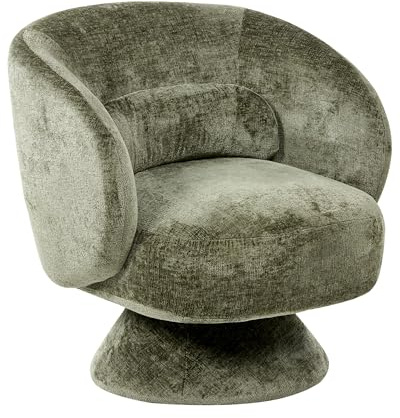 Beliani Drehsessel Chenille Stoff grün Retro-Stil für Wohnzimmer Lieksa