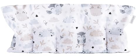 LOOLAY Kirschkernkissen Mikrowelle 50x20 cm – Wärmekissen Bio Baumwolle – Kirschkern Kissen mit 5 Kammern – Ideal bei Muskelverspannungen und Menstruationsbeschwerden (hase eule)