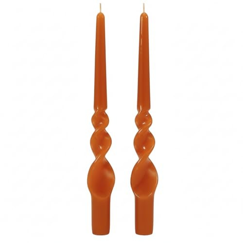 Juego de 2 velas de candelabro voluta lacadas artesanales - Colección Home Decor - Altura 30 cm - Cereria di Giorgio - Color terracota
