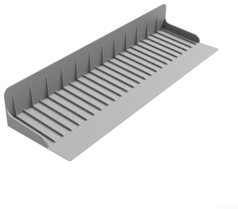 Silikon-Spülbeckenkantenschutzmatte, 60 x 10 x 7 cm, Spritzschutz mit 5 Grad Neigung, schneller Abfluss, kompatibel für Küche, Badezimmer, Arbeitsplatte (grau)