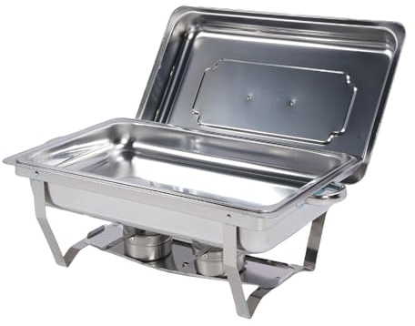 Set di scaldavivande per buffet in acciaio inossidabile, pieghevole, per conservare il calore, scaldavivande multifunzionale, per riunioni, matrimoni all'aperto, durevole, (Griglia unica)