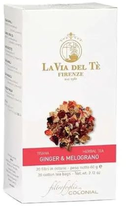 Ginger & Melograno Colonial - Tisana Ginger & Melograno in filtri - Astuccio da 20 filtri in cotone