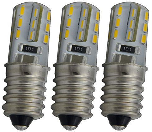 3 mini bombillas led E14 para frigoríficos, 1,5 W, blanco cálido, silicia
