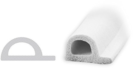 DIWARO® Selbstklebende - Dichtung SK002 P-Profil | weiß | 5 Meter | geeignet als Fensterdichtung wie auch als Türdichtung. Mit starken und sehr haltbaren Klebeboden.