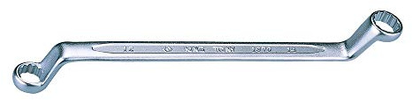 KING TONY 59703640 Ringschlüssel, 75° gekröpft, 1-1/8 Zoll x 1-1/4 Zoll Größe, 365 mm Länge, 6 Stück