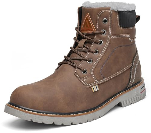 Mishansha Botas de Nieve Hombre, Botas de Invierno cálidas, Marrón 44