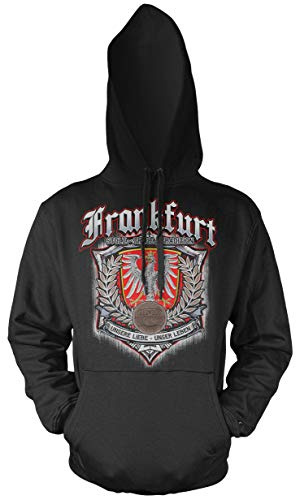 UGLYSHIRT Für Immer Frankfurt Männer und Herren Kapuzenpullover | Sport Fussball Stadt Fan (XXL, Schwarz Druck: Bunt)