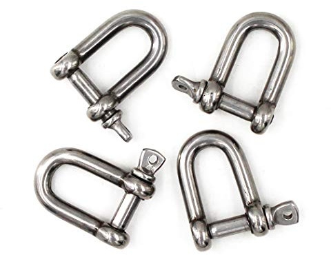 M8 Schäkel 304 Edelstahl D Ring Schäkel (Packung mit 4)