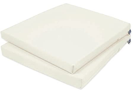 Rollmayer 2er Set Stuhlkissen Stuhlauflage Sitzkissen Sitzpolster Auflage für Stühle in Haus und Garten Kollektion Vivid (Ecru 2, 40x40x4cm)