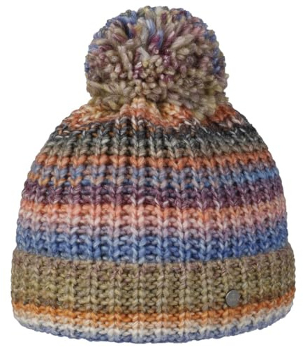 LIERYS Finja Bommelmütze Strickmütze Damen Made in Germany Pudel-wintermütze Schurwolle Beanie Herbst/Winter