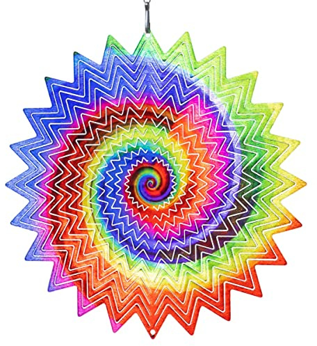 CIM vindklocka i metall – Rainbow Vortex – 250 mm – lättroterande vindmobil med briljanta färger – inklusive upphängning – attraktiv rumsfönster och trädgårdsdekoration