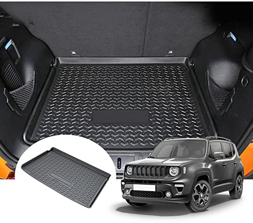 GAFAT 2015-2024 2025 J eep Renegade BU/ 4x4/ 4xe/ Hybrid Kofferraummatte, Renegade Kofferraumwanne Matten Original 3D Scanner TPE 3D, Renegade Zubehör (Keine Worte)