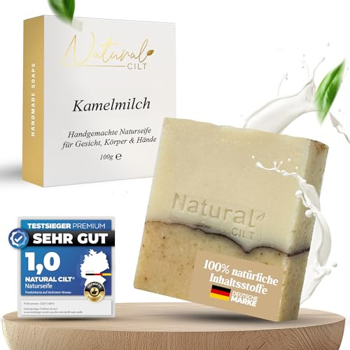 Natural Cilt Kamelmilch Seife - 100% Naturseife - ohne bedenkliche Inhaltsstoffe - Zertifiziert - Handgemacht - Duschseife für alle Hauttypen - Duschgel - Naturkosmetik