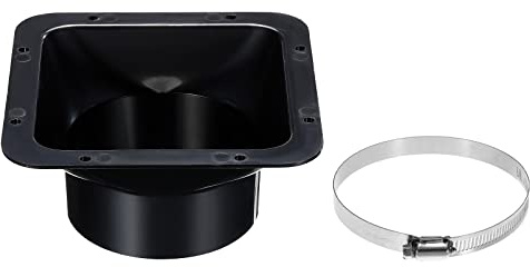 PATIKIL 4 Inch Duct Connector Flange with Hose Clamp, Exhaust Hose Flange ABS Square Air Duct for Heating Cooling Ventilation System