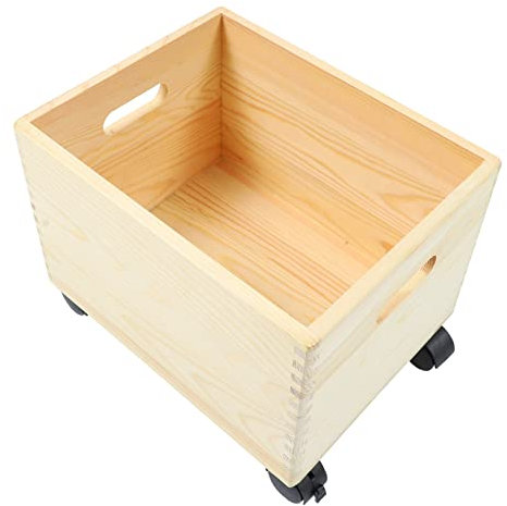 COLLBATH Holzkiste Mit Rädern Für Kleinteile Organizer Spielzeugkisten Und Kleidungsbehälter Lagerung Box Für Alltägliche Dinge