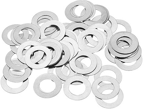 QUARKZMAN M8 50Stk 304 Edelstahl Flache Dichtungsringe 8x14x0.1mm Ultra Dünn Flache Abstandshalter für Schraube Bolzen Elektronisch Reparatur Automobil
