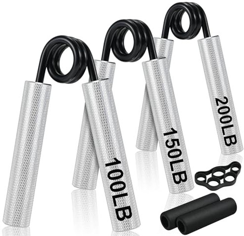 Hand Trainer, ECCOGREAT Handmuskeltrainer Grip Trainer Edelstahl als Werkstoff für mehr Griffkraft und stärken Unterarm (3pcs-Silber)