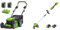 Greenworks 2x24V Tondeuse à Gazon sans Fil Autopropulsée Pelouses Jusqu'à 480m² & 24V Coupe Bordure sans Fil avec Roue pour Moyens Jardins, Largeur Coupe 33 cm
