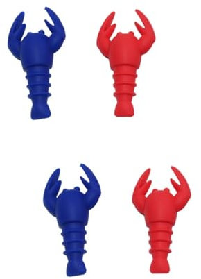 Garneck 4pcs Unique Lobster Shape Wine Stopper Silicone Party Accessory for Bar Restaurant Random Style