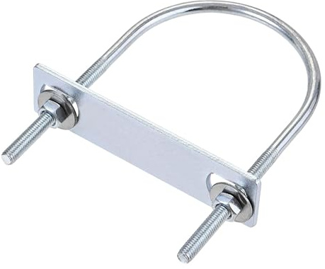 MACHSWON Perno redondo en U, juego de 2 pernos en U M6 de aleación de acero chapado en zinc de 70 mm de ancho interior de 120 mm de longitud con tuercas y placa de marco para automóviles, barcos,