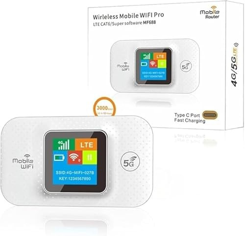 SQUADO Mobile WiFi Pro Router 4G/5G, Universal Portable Modem, 150 Mbps, LED Display, Type-C Port