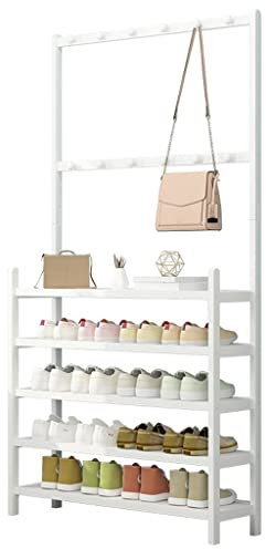 Schuhregal Schuhständer Schuh-Organizer Schuhregal für den Eingangsbereich Lagerregal Bodenstehende Garderobe für den Eingangsbereich Innenschuhe Kleider- und Mantelorganisation und -aufbewahrung Sch