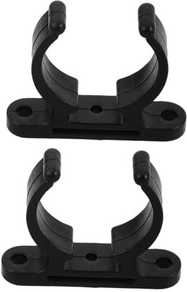 Happyyami 2pcs 1.5 Inch Black Nylon Paddle Clamp and Shelf Connector for Yacht Boat Pipe Fitting Clip Boat Seat Holder Marine Fastener for Deck Storage and Repair