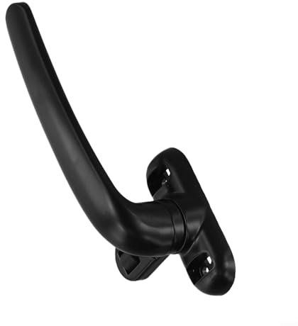 Eawfgtuw Maniglia di ricambio per finestra in lega di alluminio, maniglia per finestra con bloccaggio a manovella (sinistra nera)