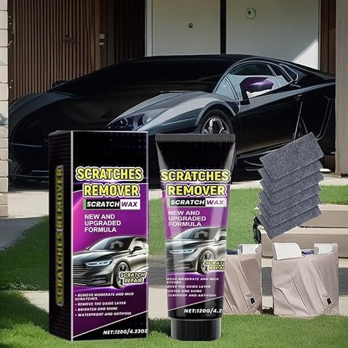 Nano Sparkle Cloth Car Scratch Remover Set,Nano Sparkle Cloth and Car Scratch Repair Paste,2025 New Car Scratch Repair Paste Polishing Wax 120g