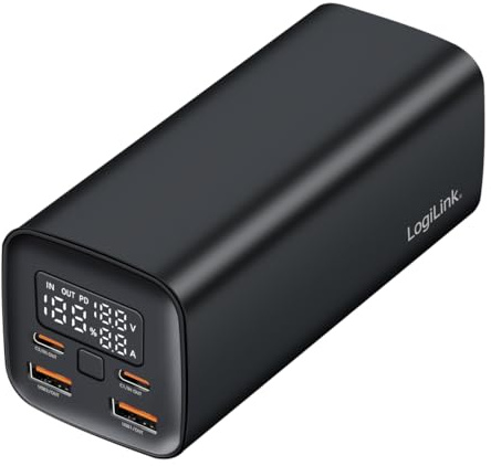 LogiLink PA0350 - Batería Externa de 20000 mAh QC 3.0 (QuickCharge) y PD 3.0 (PowerDelivery) 65 W