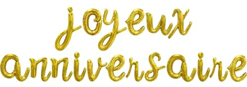 FUNFEST Ballon Rond Joyeux Anniversaire Or – Décoration Anniversaire