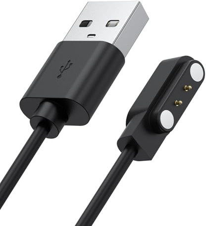 AK Chargeur Montre connectée,Câble Chargement Magnétiquepour Montres Connectées,Câble USB 2 Pins 4mm Broches chargeur magnétique,Compatible avec Divers Modèles de Smartwatch, Modèle A+Modèle B (Noir)