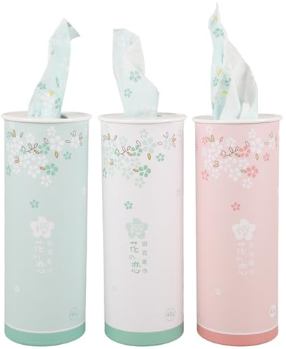 MOLUCKFU Lot de 3 boîtes à mouchoirs rondes pour -gobelets de, boîte cylindrique, pour bureau, maison, facile à, matériau en papier, 17,50 x 6,50 x 6,50 cm