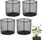 4pcs Aquatic Plant Grow Bags, 7.3x7.3in Reusable Breathable Seed Starter Bags PVC Pond Basket Seedling Pots Container Plants Pouch for Water Lily Vegetables Fruits Flowers Saplings Potato (Black)