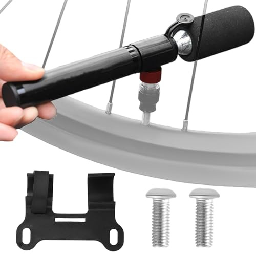 manhegari Pompa Pneumatico Bici | Doppia Valvola 7.5 Bar Pompa Ad Aria Ad Alta Pressione - Gonfiatore Rapido Doppia Valvola Montaggio Telaio Accessori per MTB Escursioni All'aperto