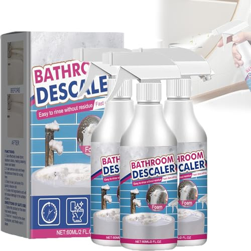 Bathroom Descaler Foam Spray, 2025 New Bathroom Descaler Cleaner, Stubborn Stains Cleaners, All Purpose Foam Cleaner Spray, For BATHROOM, Bathtubs, Toilets, Sinks, Shower (3)
