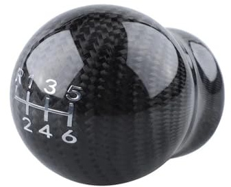 Pomo Palanca Cambios Perilla De Cambio De Marchas Universal De Fibra De Carbono De 5 Y 6 Velocidades, Transmisión Manual, Palanca De Cambios con Adaptador Limitador. Marchas Velocidad(6 Speed)