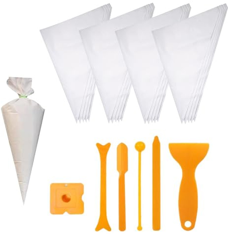 JINJUMEI 20 Pièce Sac de Mortier, Poche à Jointer, Sac de Coulis, Sac de Scellant de Ciment Résistant aux Déchirures et à la Perforation,Ensemble d'outils pour joints décoratifs Pour Sceller et Joints