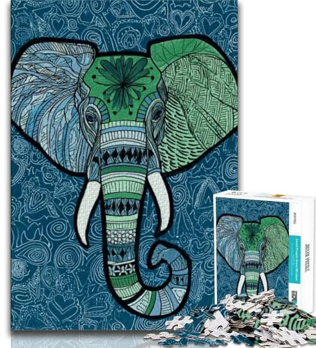 Puzzles éléphants pour Adolescents 1000 Puzzles, Staycation Kill Time Chaque pièce est Unique - Jeu Familial Stimulant et Amusant 38x26cm