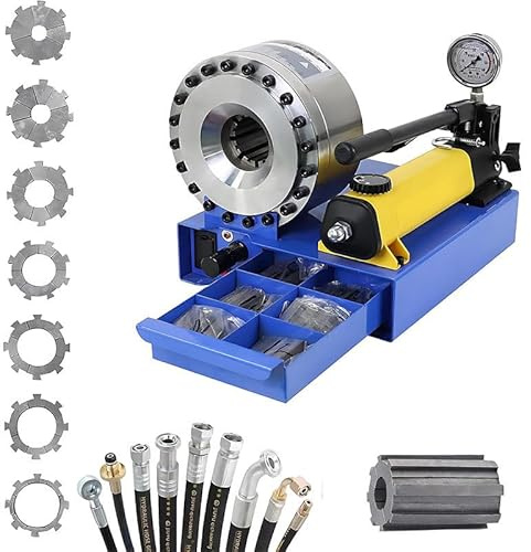 Utensile per crimpare tubi idraulici portatile Pressa per pressa per tubi portatile Mini pressa per tubi Macchina per crimpatura idraulica ad azionamento manuale ad alta pressione con 8 stampi