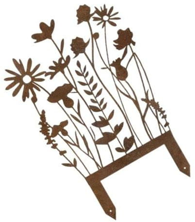Oxtxuzdm Kunstvolle Gartendekoration aus Stahl, Blume, Tierform, Haltbarkeit, Landschaftsmarker für Blumenbeete, einfach zu installieren, Gartengestaltung