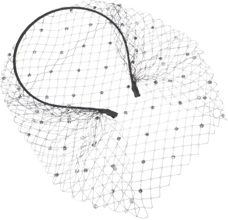 Strass Haarreif Damen Stirnband Schwarz aus Tüll 1 Stück