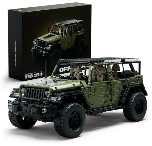 Nifeliz 4x4 Off-Road Militär Geländewagen Bauspielzeugset, NF10324 | Klemmbausteine Off-Road Automodell, Sammlerstück zum Austellen als Home- oder Büro-Deko, Dekoration & Geschenk