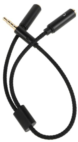 Gatuida Cavo Audio Splitter 3,5mm Microfono, Doppio Jack Femmina, Rivestimento in Nylon e Rame, Funzione Plug And Play per Cuffie e Chiamate