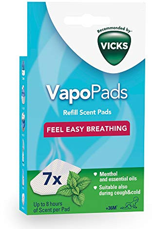 Vicks VapoPads Menthol - Scented Pads with Essential Oils - Pack of 1 - Compatible with our Humidifiers, Inhalers & Diffusers - Suitable for Colds and Congestion - Releases Soothing Vapours - VH7