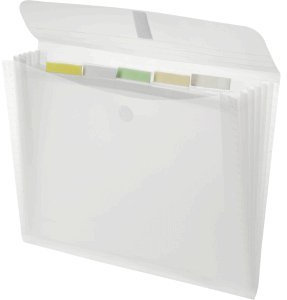 FolderSys 10 x Fächer Klettverschlussmappe 'light' A4 PP 5 Fächer Klettverschluss farblos