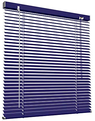 Victoria M. Aluminium Jalousie 70 x 130 cm, blau, Jalousie ohne Bohren, inkl. Klemmclips