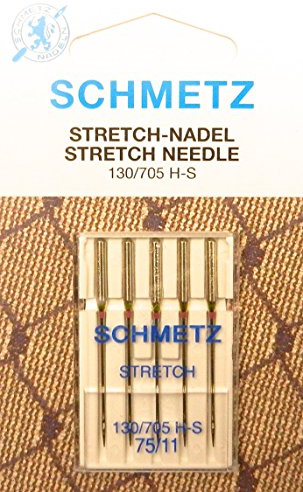 SCHMETZ 5 Stretch Nähmaschinen Nadeln (Flachkolben) 130/705 H-S Stärke 75/11