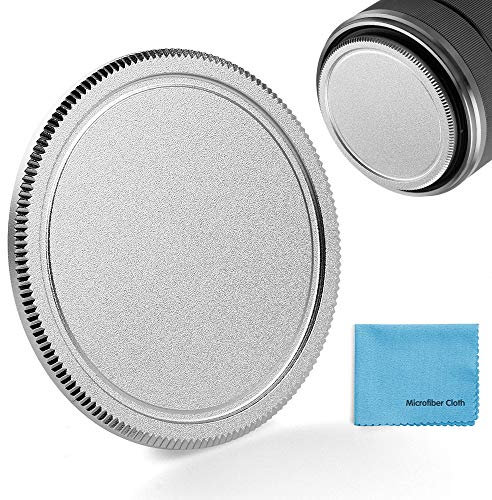 62mm Metal Lens Cap,Fotover Universal Metal Screw-in Lens Cap Cover Replacement for Canon Nikon Sony Pentax Olympus Fuji DSLR Camera + Microfiber Cleaning Cloth,Silver
